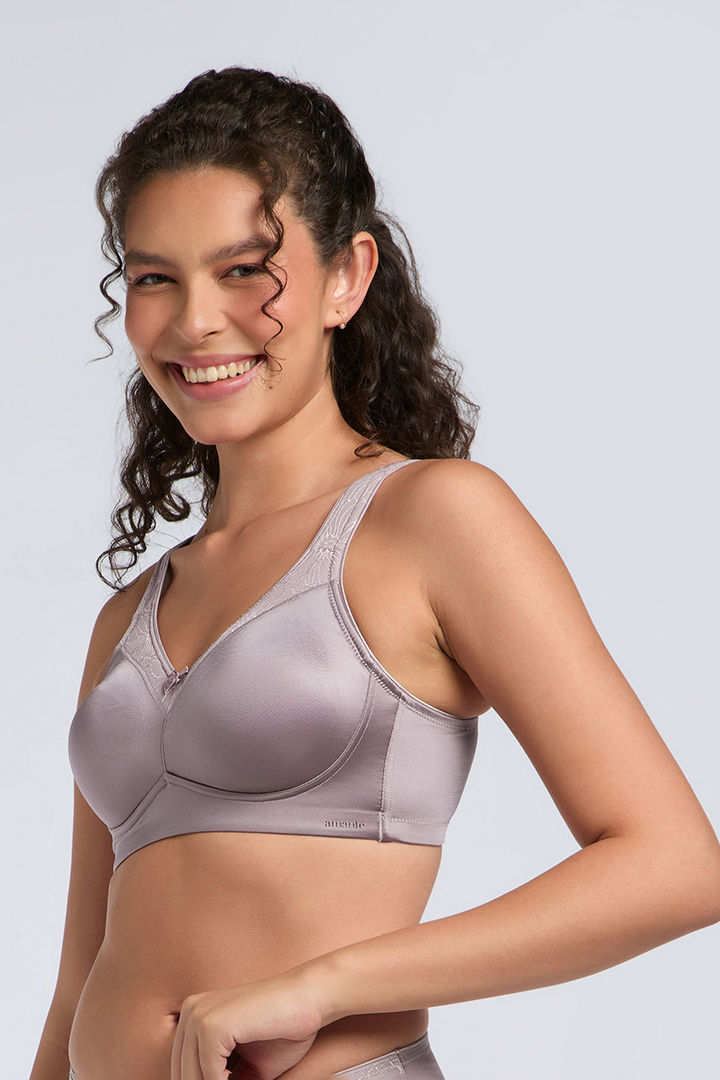 Amante Non Padded Non Wired Elegant Support Bra - Sea Fog — image 2